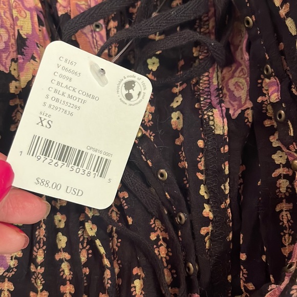 NWT Free People intimately Sundown Romper in the Black Combo XS it’s So Cute!🖤 - Picture 7 of 7